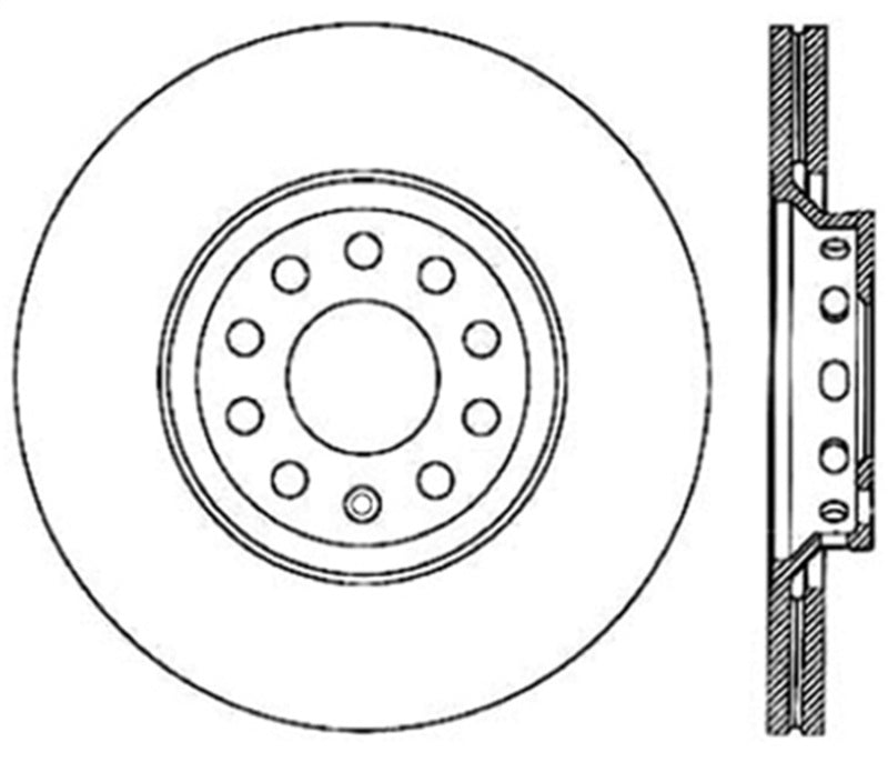 StopTech Power Slot 02-06 Audi A4/A4 Quattro 3.0L/98-04 A6/A6 Quattro Front Right Slotted Cryo Rotor