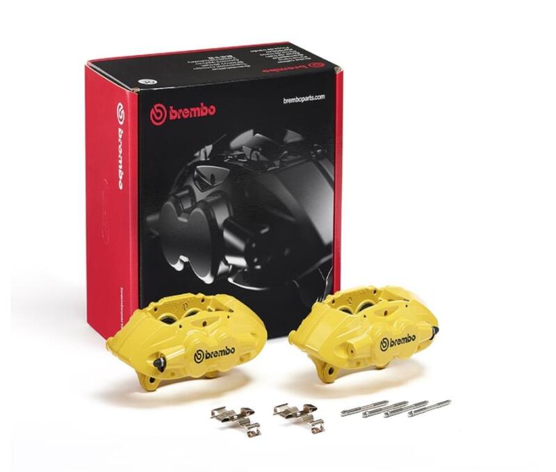 Brembo OE Front Hydraulic X-Style Brake Caliper - Yellow for 2013-2018 BMW 320i Base