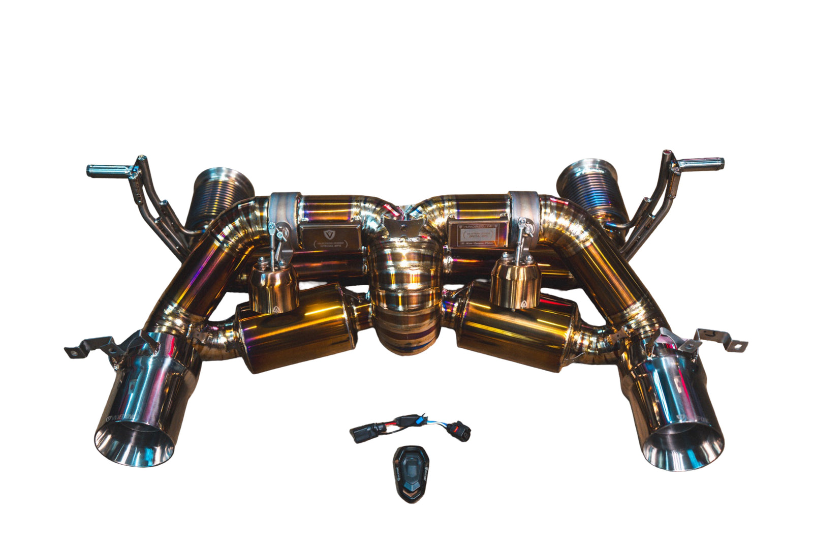 Valvetronic Designs - Lamborghini Huracan STO 5.2L Valved Catback Exhaust, Grade 5 Titanium OEM Style Tips