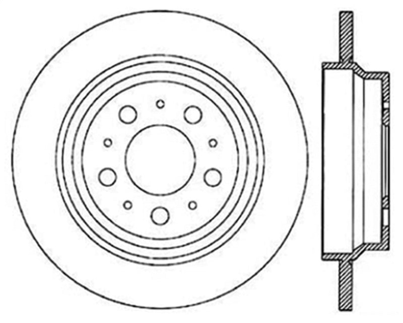 StopTech 01-09 Volvo S60 Cryo Slotted Rear Right Sport Brake Rotor