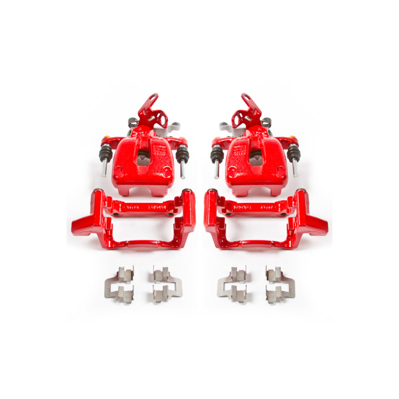 PowerStop 08-09 Audi A3 Rear Red Calipers w/Brackets - Pair