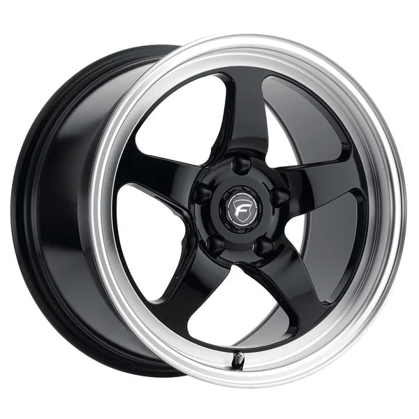Forgestar D5 18x10 / 5x120.65 BP / ET+25 / 6.5in BS Gloss Black Machined Wheel