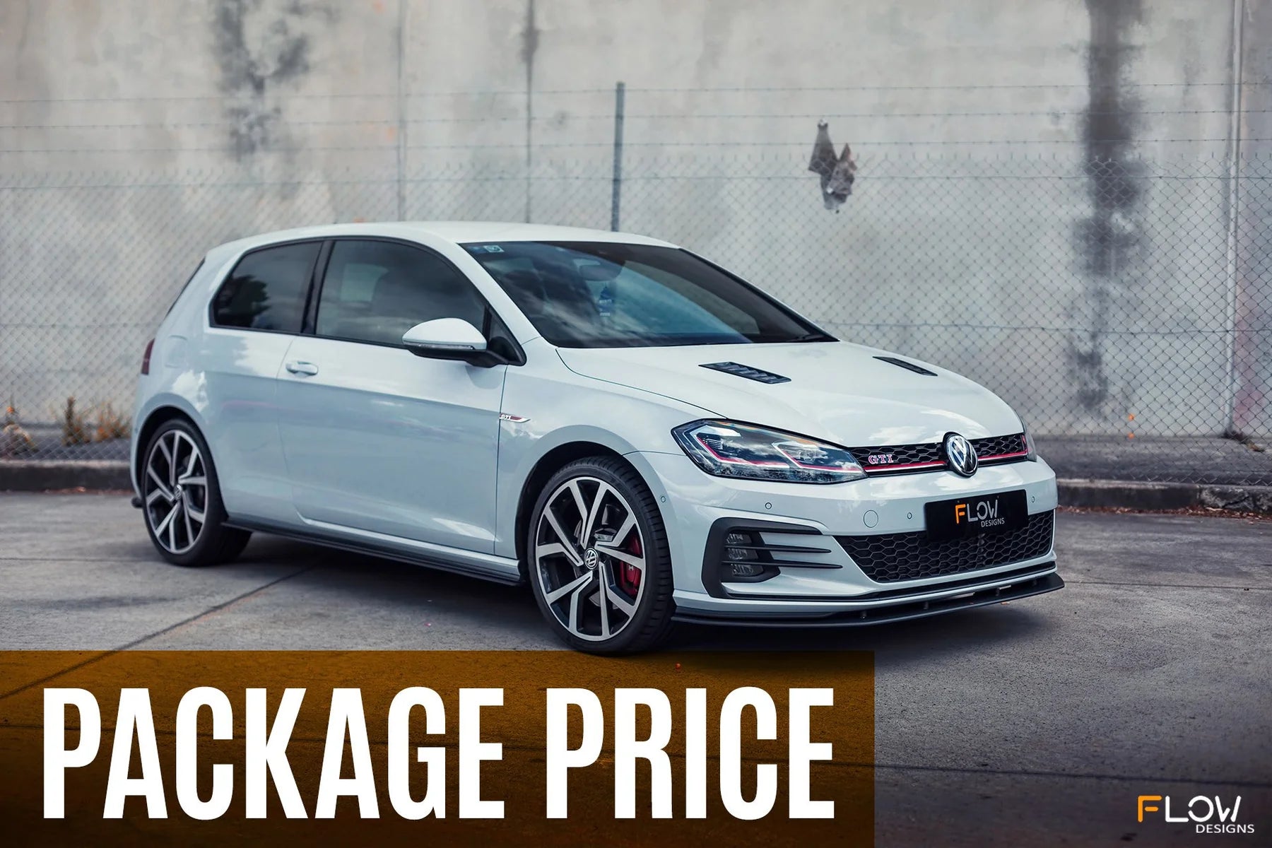 Flow Designs Full Splitter Set With Flow-Lock Rear Diffuser - MK7.5 GTI