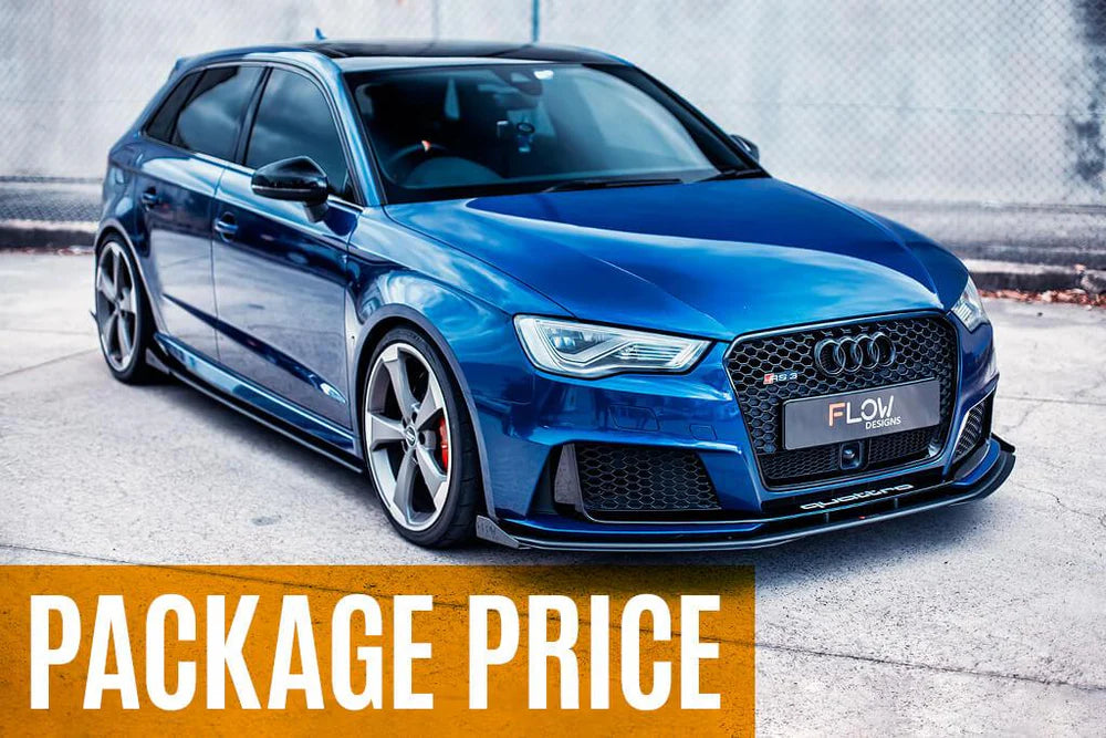 Flow Designs Full Splitter Set - 8V RS3 Sportback (Pre-Face Lift)