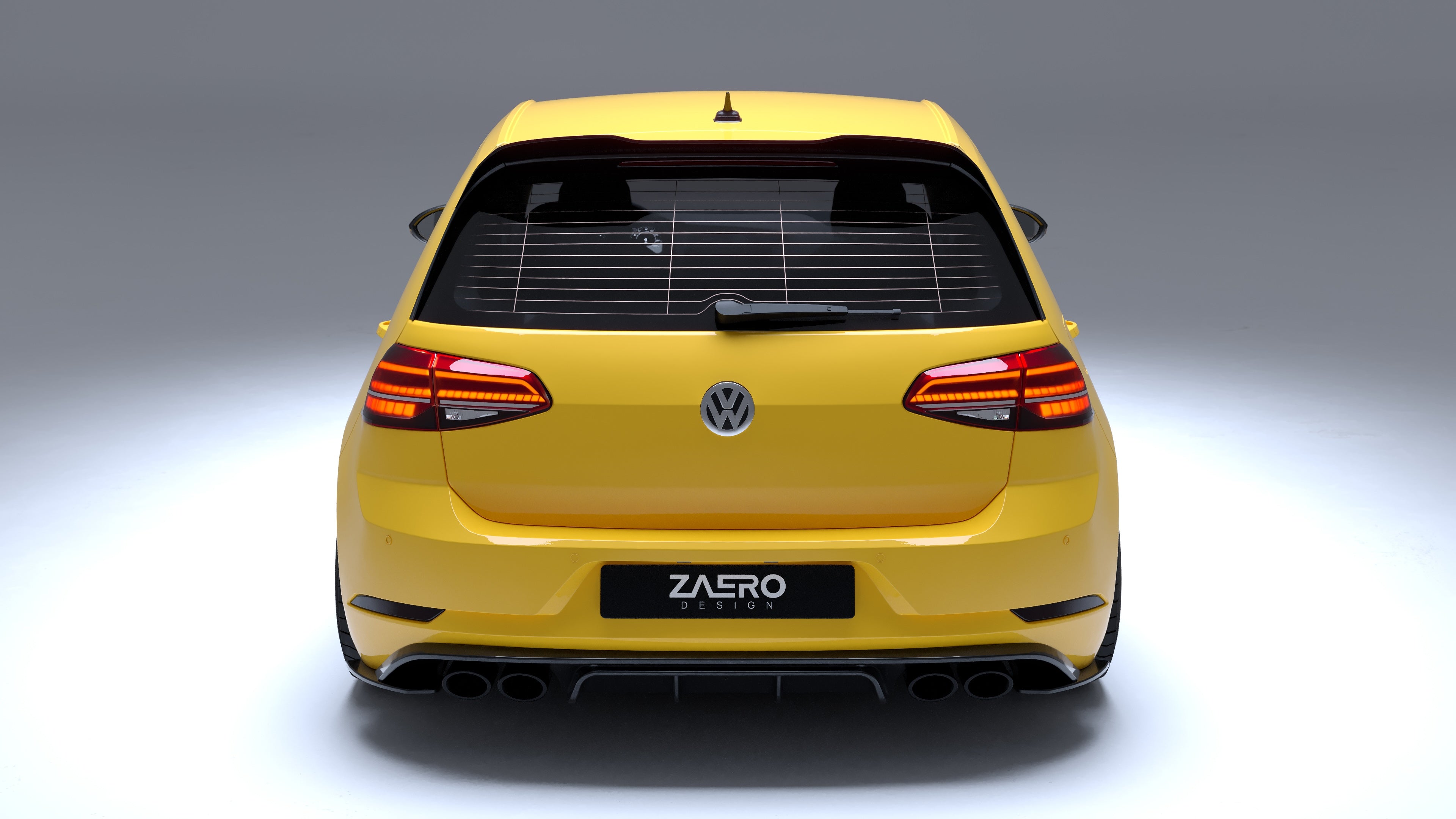 Zaero Design EVO-1 Gloss Black Rear Diffuser - VW MK7.5 Golf R