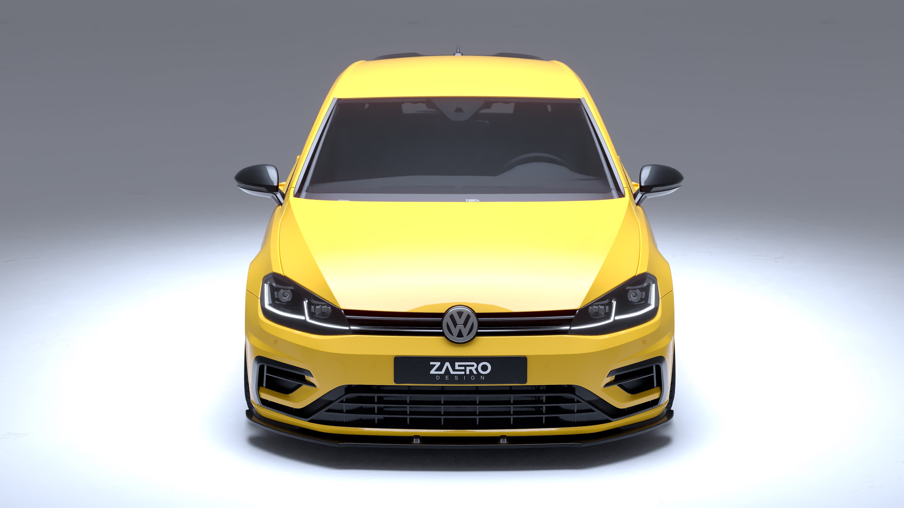 Zaero Design EVO-1 Gloss Black Front Splitter - VW Golf R Mk7.5