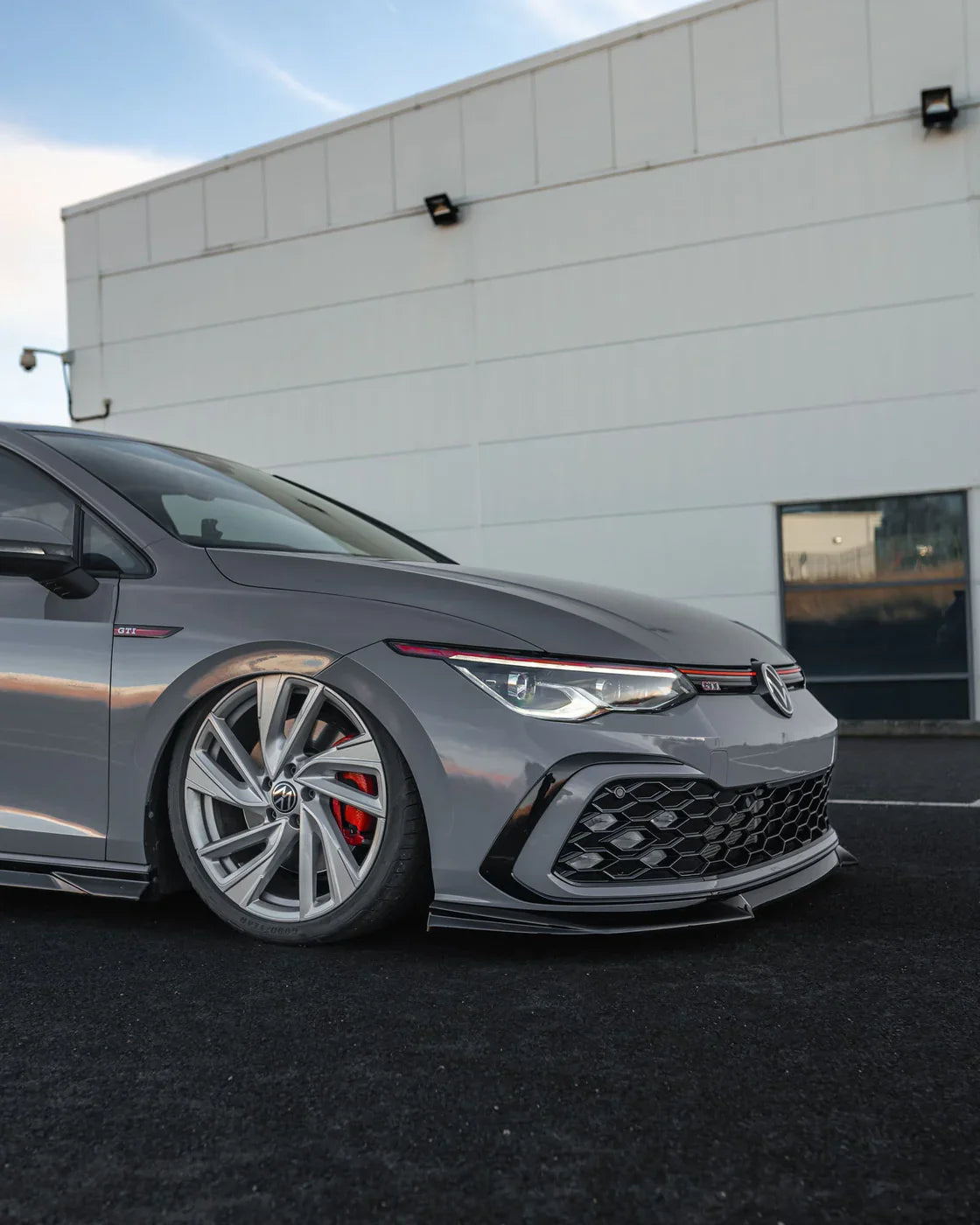 Zaero Design EVO-1 Gloss Black Front Splitter - VW Golf GTI MK8