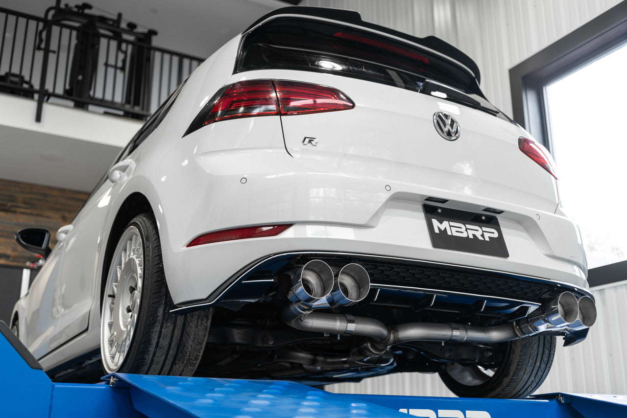 MBRP 3" T304 Stainless Steel Cat Back Exhaust With Quad Split Rear - MK7/MK7.5 Golf R