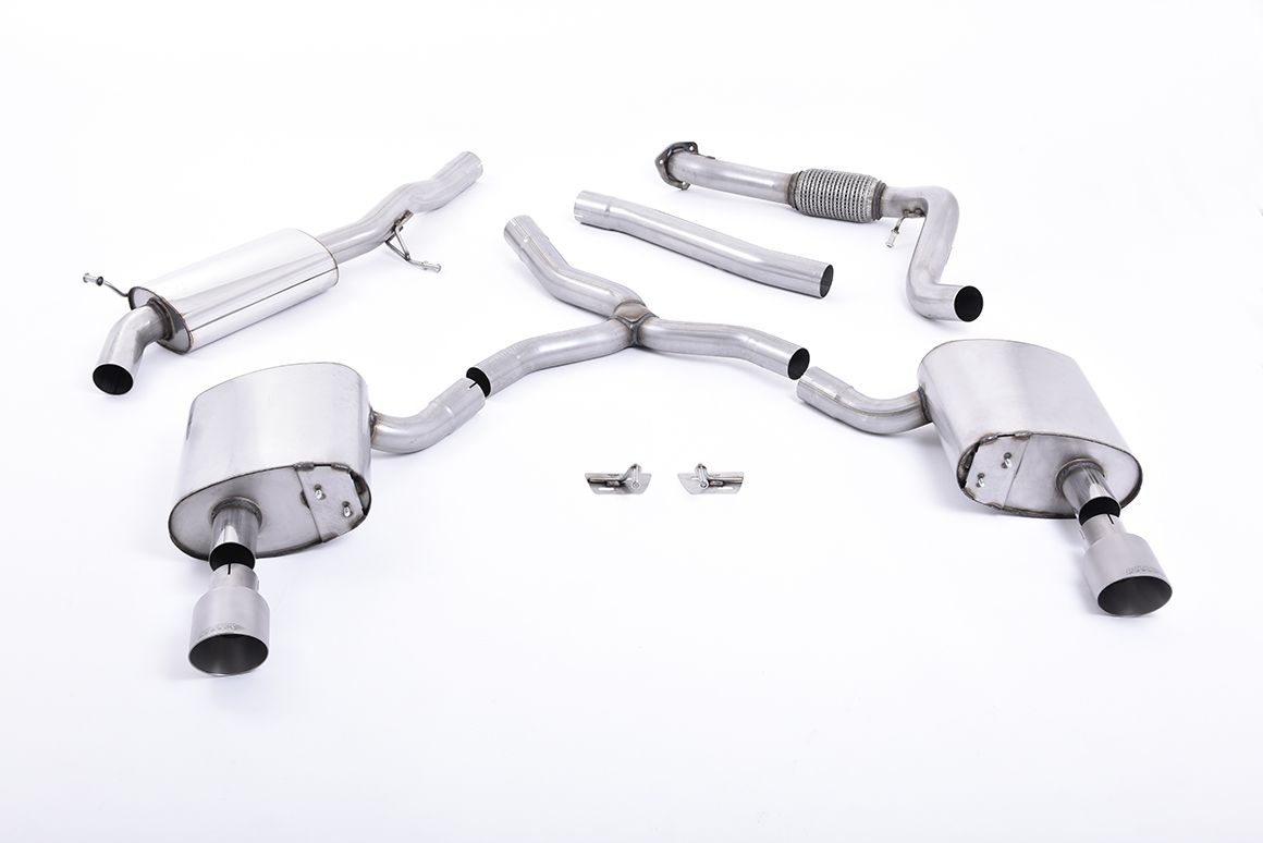 Milltek Road+ Part-Resonated Catback Exhaust - Audi B9 A4 2.0T Saloon/Avant Quattro (Without Brace Bars Only)