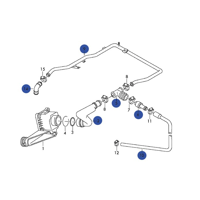 034Motorsport Breather Hose Kit B5 Audi A4 & VW Passat 1.8T with Manual Transmission