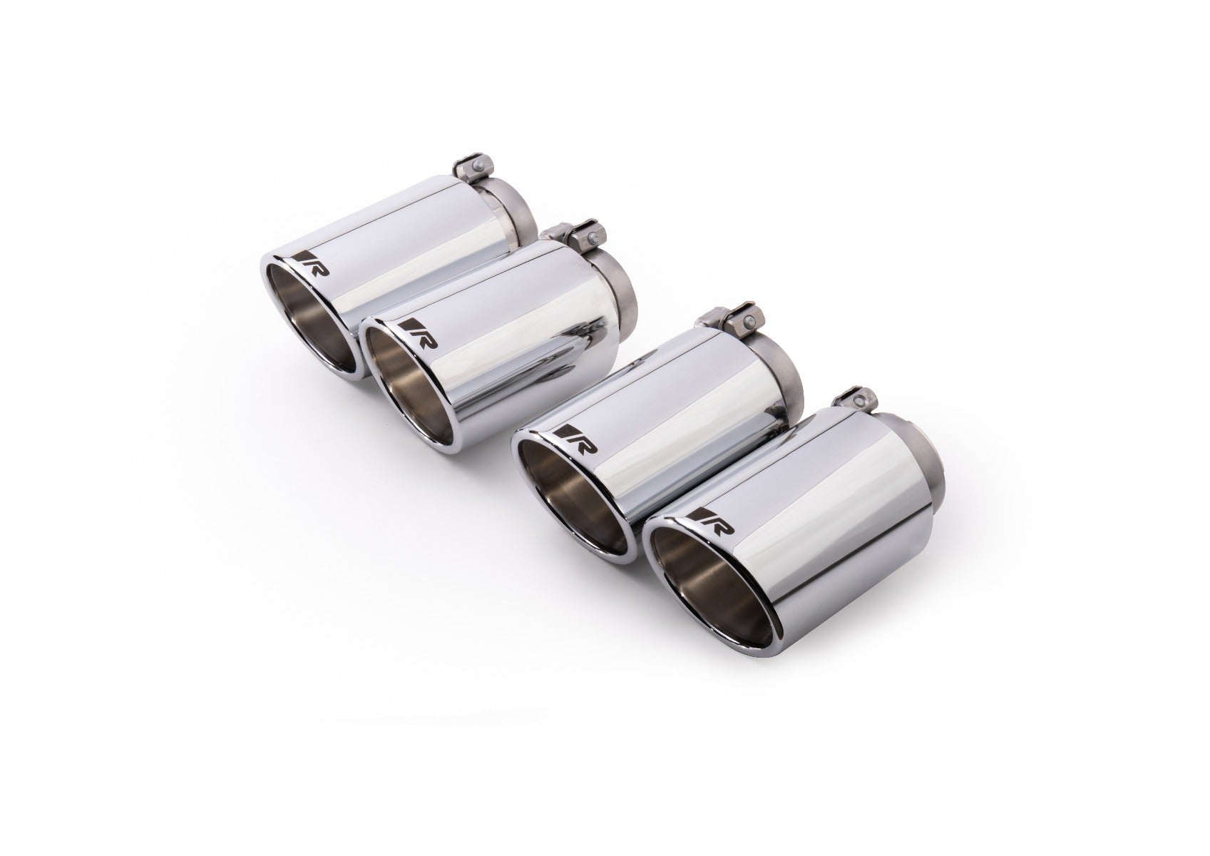 Remus 2014 BMW M3 F80 Sedan 3.0L 317 Kw (S55B30) Axle Back Exhaust w/Rolled Chrome Tail Pipe Set - Angled Rolled