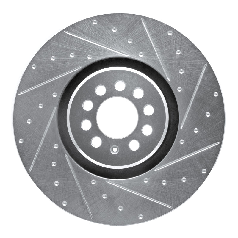 R1 Concepts 04-06 Audi TT Quattro Right Front Drilled & Slotted Silver Brake Rotor