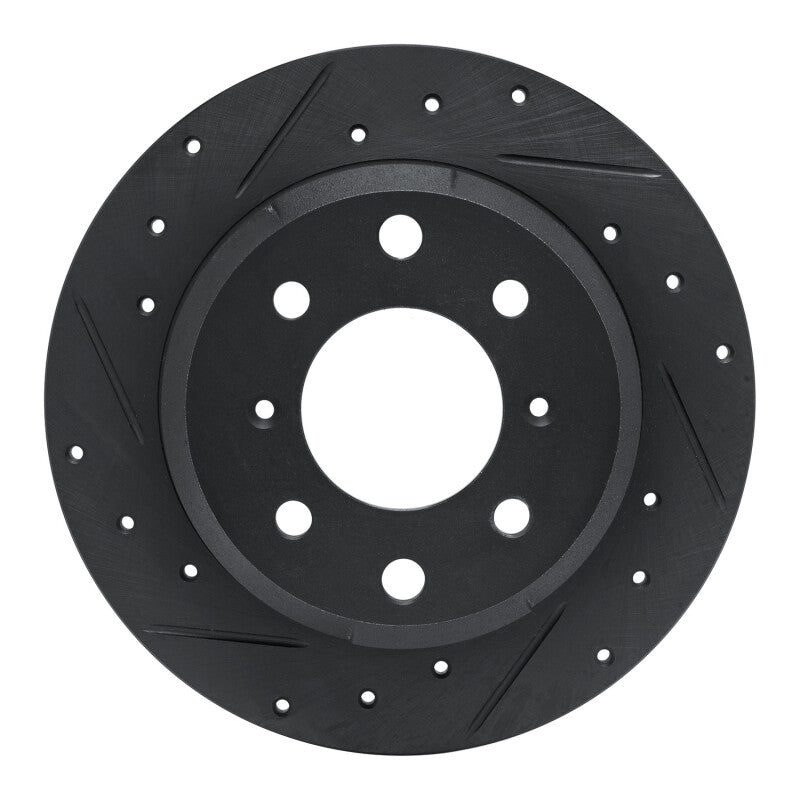R1 Concepts 64-94 Alfa Romeo Giulia Rear Left Drilled & Slotted Black Brake Rotor