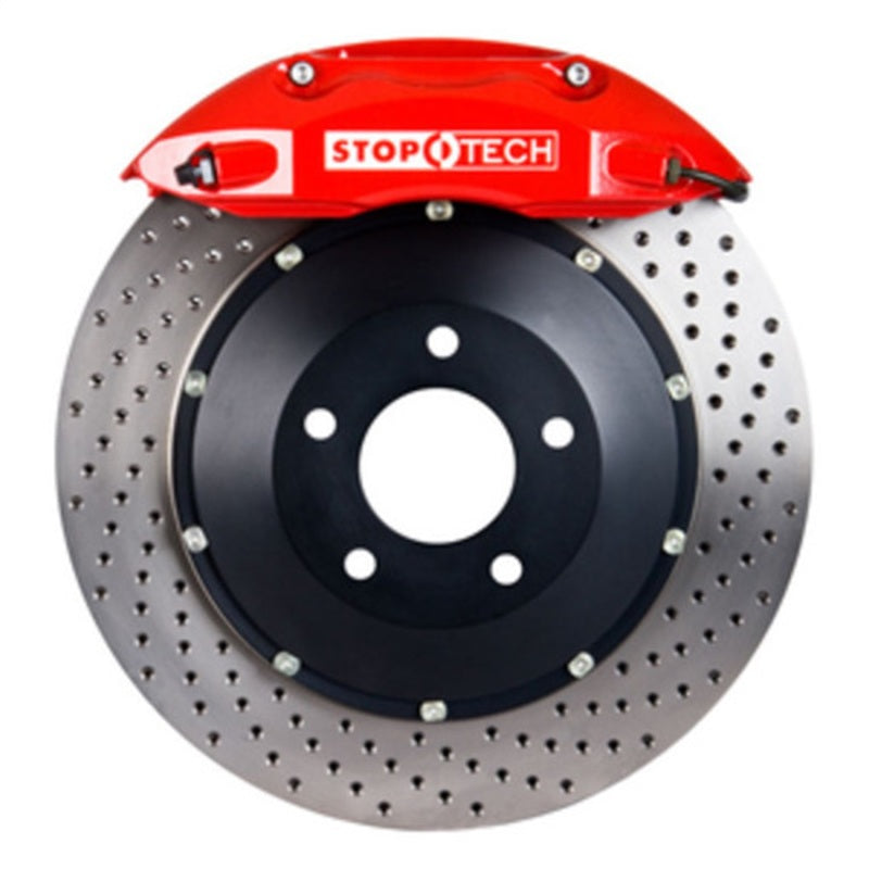 StopTech BBK 99-03 Audi S3/98-06 TT Front w/ Red ST-40 Calipers Drilled 355x32mm Rotors/Pads/Lines