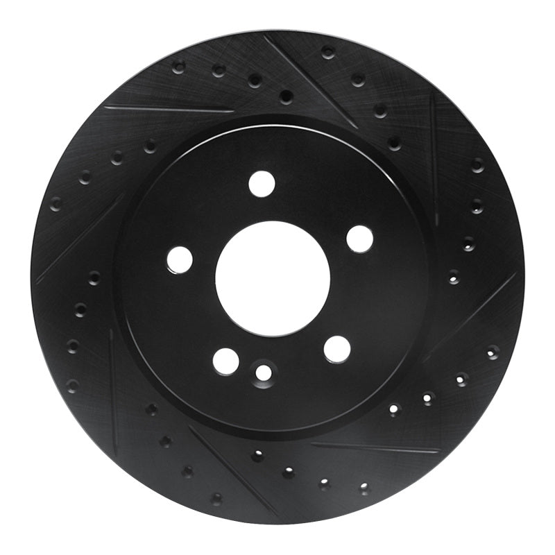 R1 Concepts 98-05 Mercedes-Benz ML430 Front Right Drilled & Slotted Black Brake Rotor