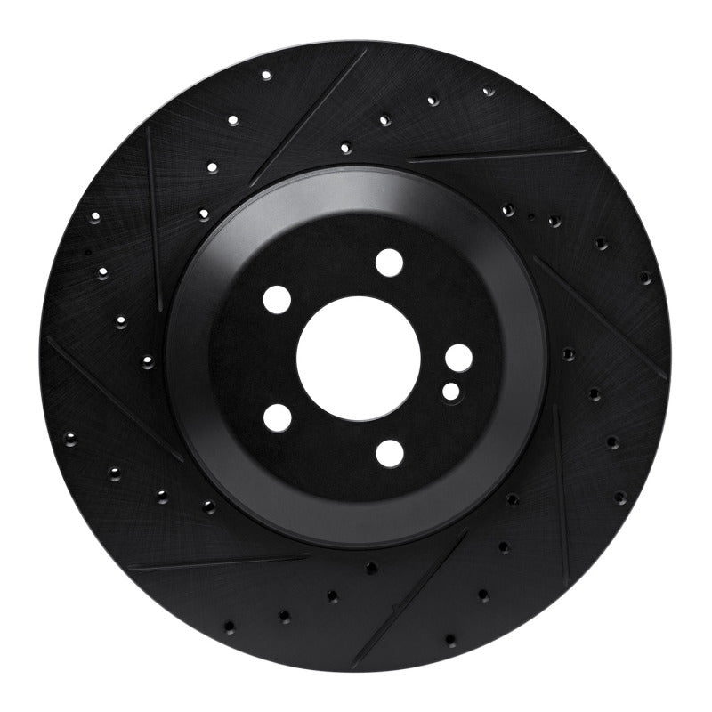 R1 Concepts 17-23 Mercedes-Benz E43 AMG Rear Left Drilled & Slotted Black Brake Rotor