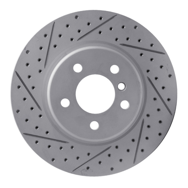 R1 Concepts 11-16 BMW 528I Front Right Drilled & Slotted Geo-Carbon Rotor