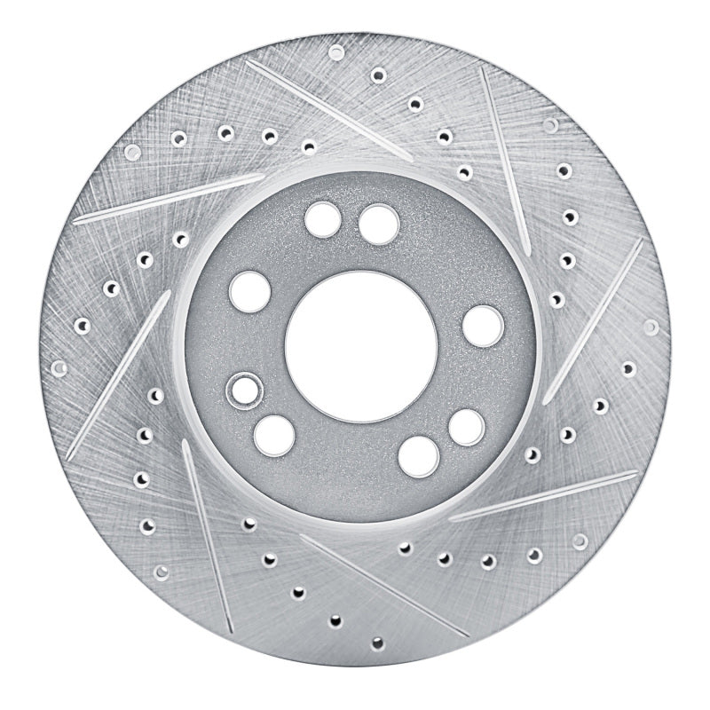 R1 Concepts 91-99 Mercedes-Benz S320 Front Right Drilled & Slotted Silver Brake Rotor