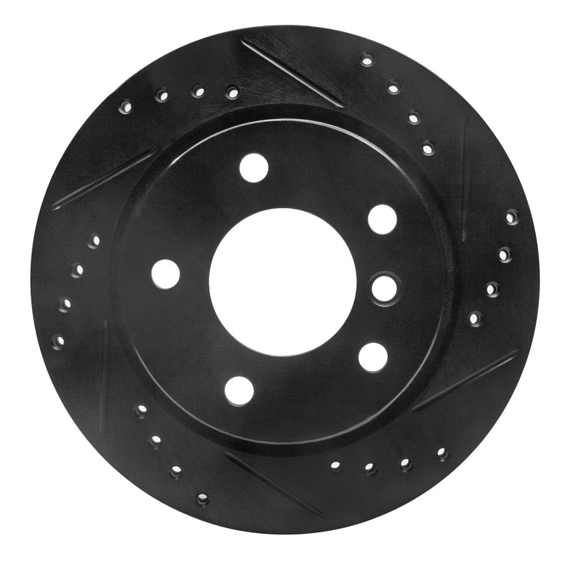 R1 Concepts 96-05 BMW 320I (USA/Canada) Rear Right Drilled & Slotted Black Brake Rotor