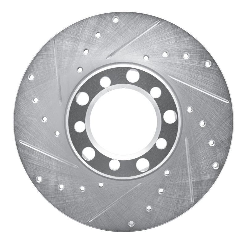 R1 Concepts 73-85 Mercedes-Benz 230 Front Left Drilled & Slotted Silver Brake Rotor