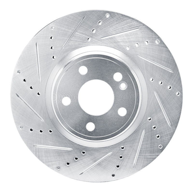R1 Concepts 19-25 Mercedes-Benz CLA250 Front Left Drilled & Slotted Silver Brake Rotor
