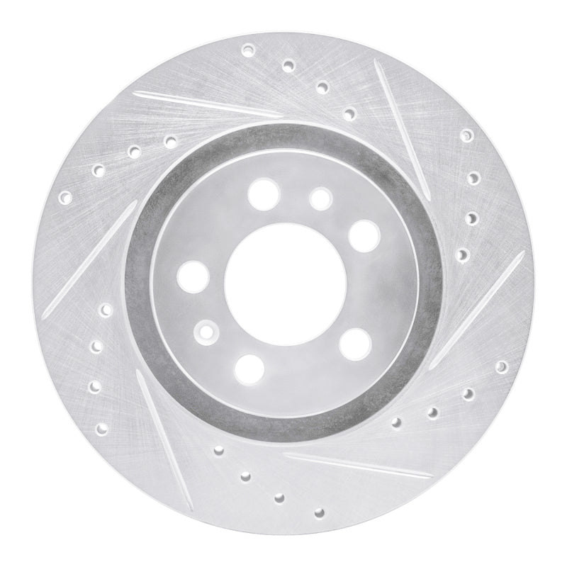 R1 Concepts 98-15 Volkswagen Golf City (Canada) Front Right Drilled & Slotted Silver Brake Rotor