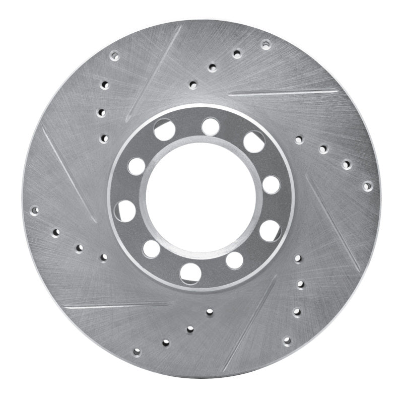 R1 Concepts 79-85 Mercedes-Benz 380SL Front Left Drilled & Slotted Silver Brake Rotor