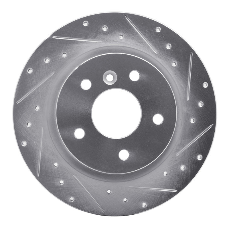 R1 Concepts 94-04 Land Rover Range Rover Rear Right Drilled & Slotted Silver Brake Rotor
