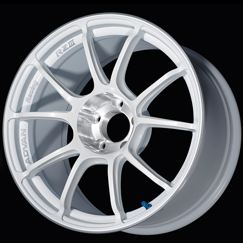 Advan RZIII 18x8.5 / +47 Offset / 5x100 BC / 63mm Bore / Racing White Metallic & Diamond Cut