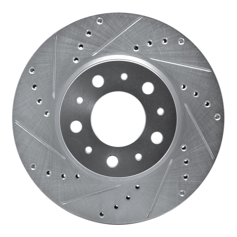 R1 Concepts 91-95 Volvo 740 Front Left Drilled & Slotted Silver Brake Rotor