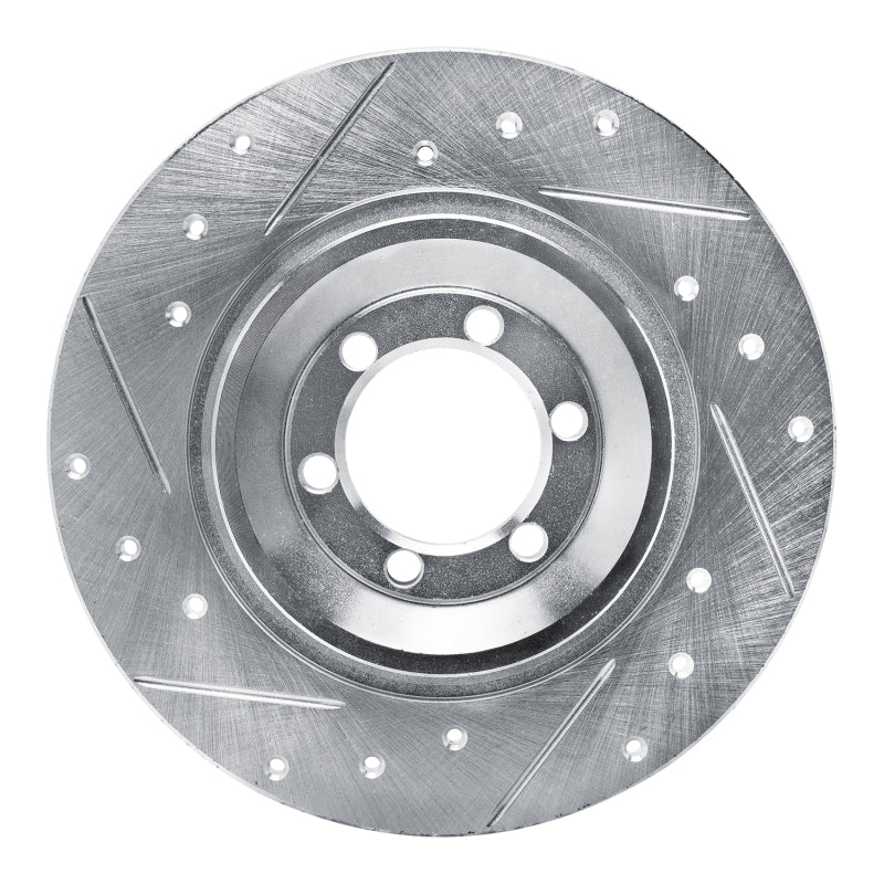 R1 Concepts 81-89 Alfa Romeo GTV-6 Rear Left Drilled & Slotted Silver Brake Rotor