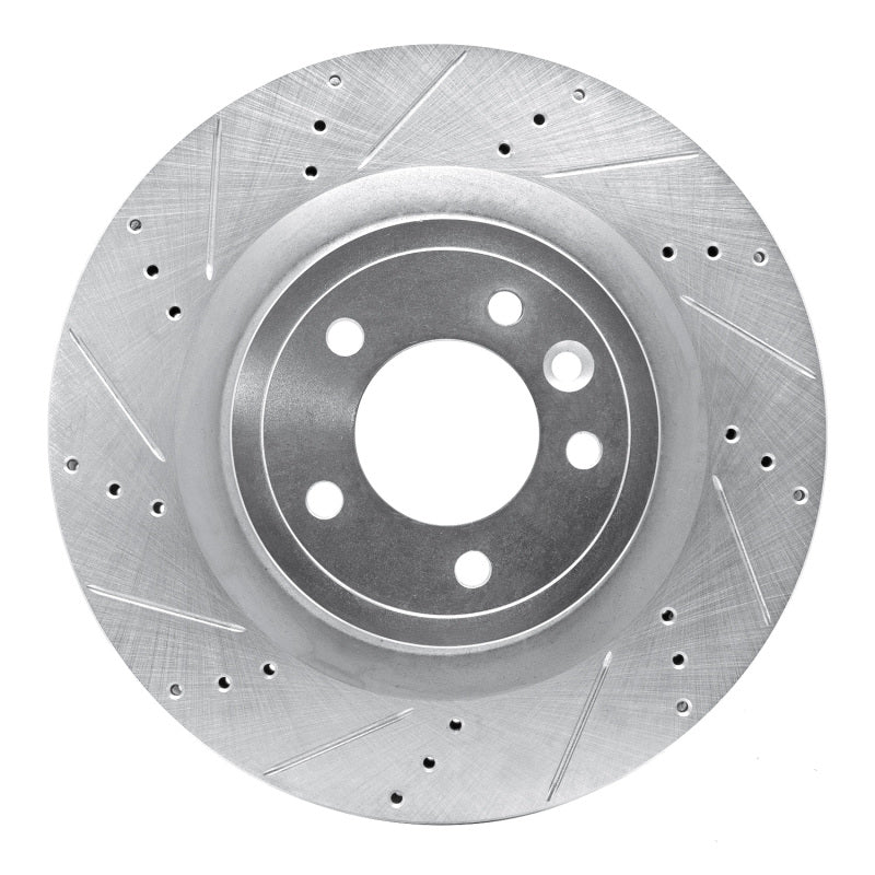 R1 Concepts 14-24 Land Rover Range Rover Rear Left Drilled & Slotted Silver Brake Rotor
