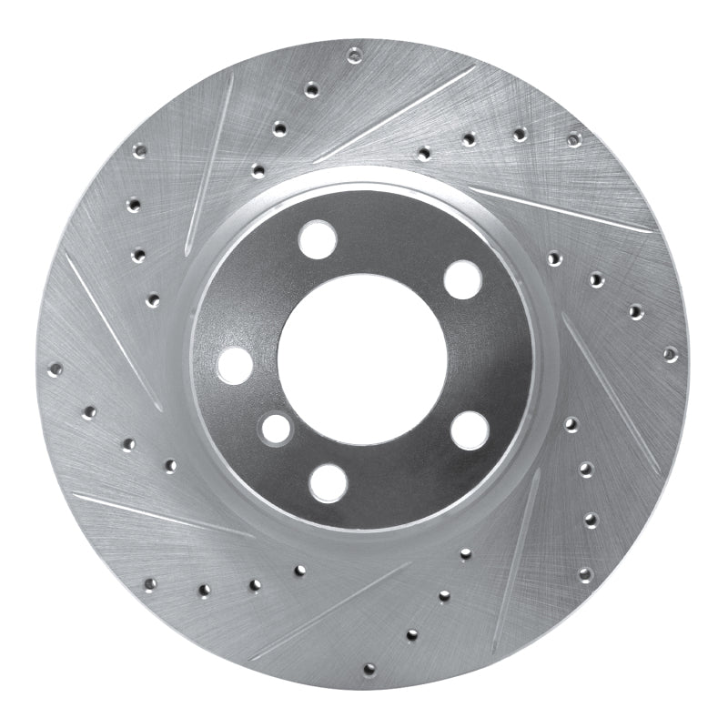 R1 Concepts 12-18 BMW 328I Front Left Drilled & Slotted Silver Brake Rotor