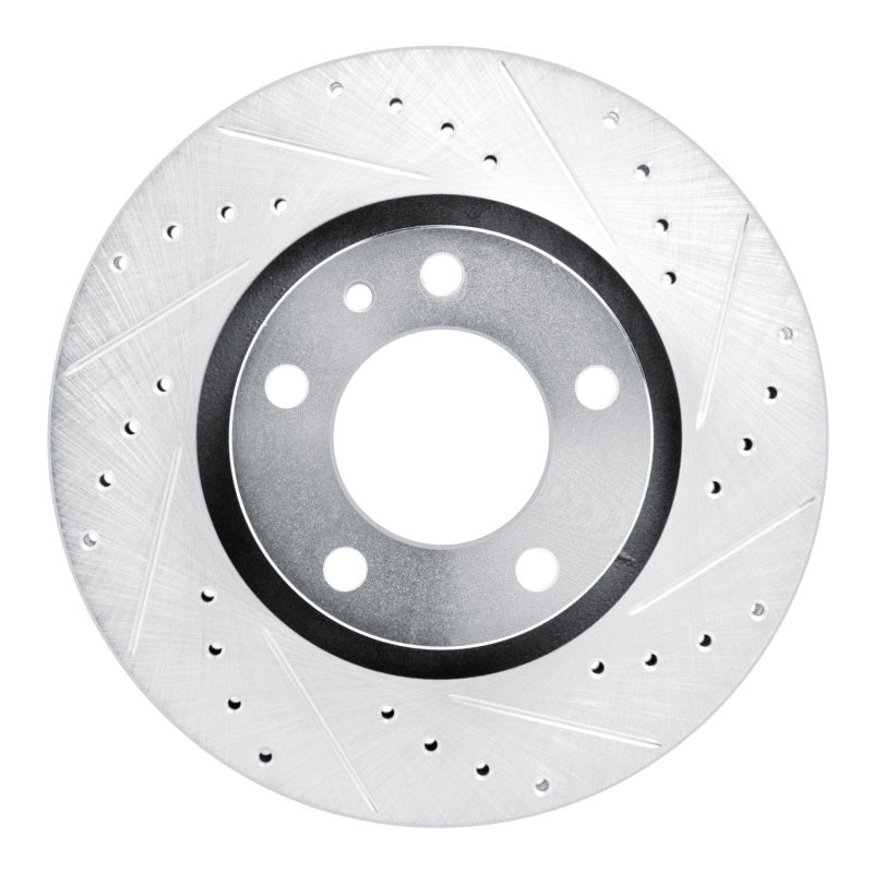 R1 Concepts 87-88 BMW M5 Front Right Drilled & Slotted Silver Brake Rotor