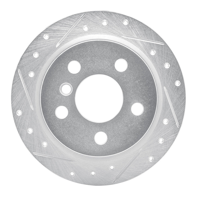R1 Concepts 14-24 Mini Cooper (Excl Clubman) Rear Left Drilled & Slotted Silver Brake Rotor