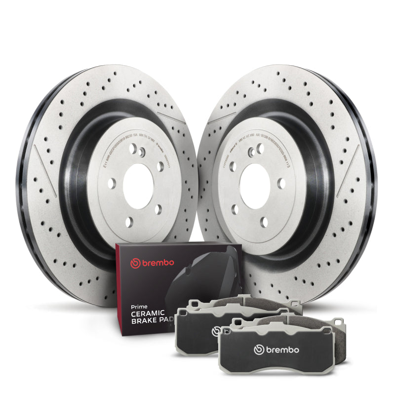 Brembo OE Rear Disc Brake Kit for 2013-2018 Mercedes-Benz SL65 AMG Base - 09.B879.11 Rotors and P50125N Pads