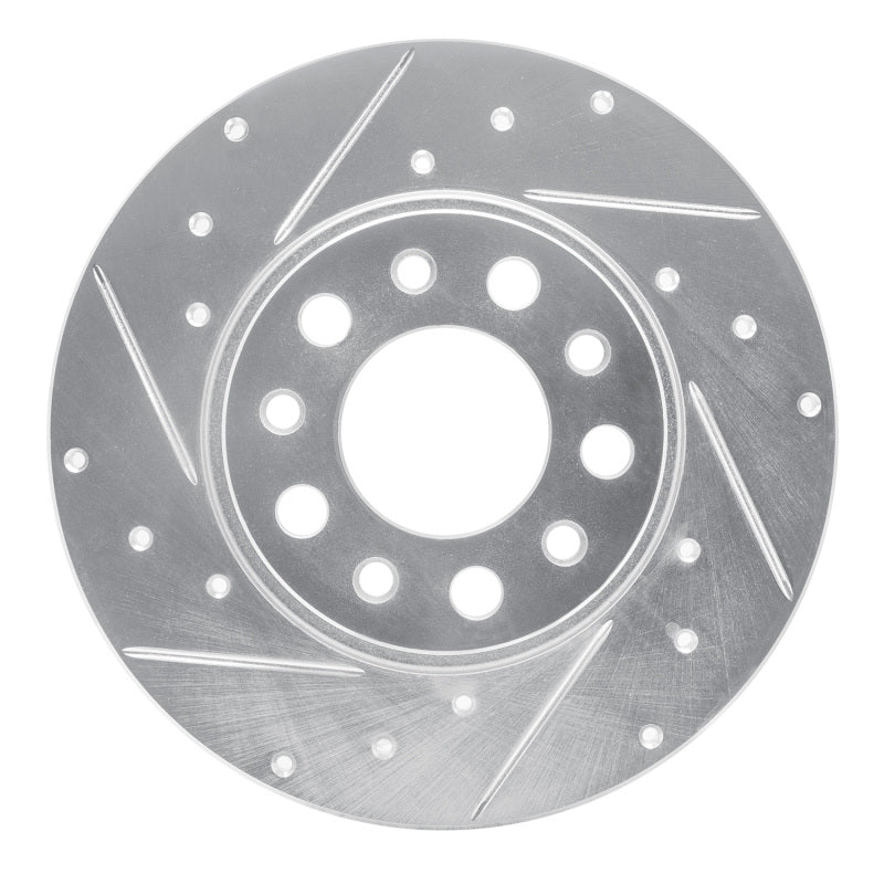 R1 Concepts 15-25 Alfa Romeo Tonale Rear Left Drilled & Slotted Silver Brake Rotor