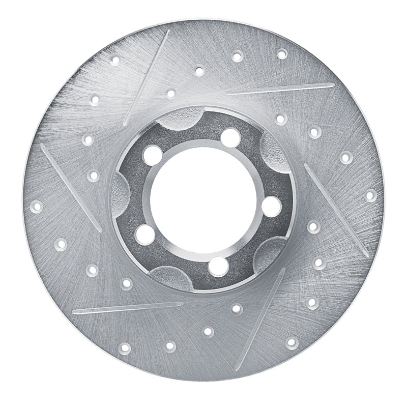 R1 Concepts 1961-1967 Mercedes-Benz 230 Front Left Drilled & Slotted Silver Brake Rotor