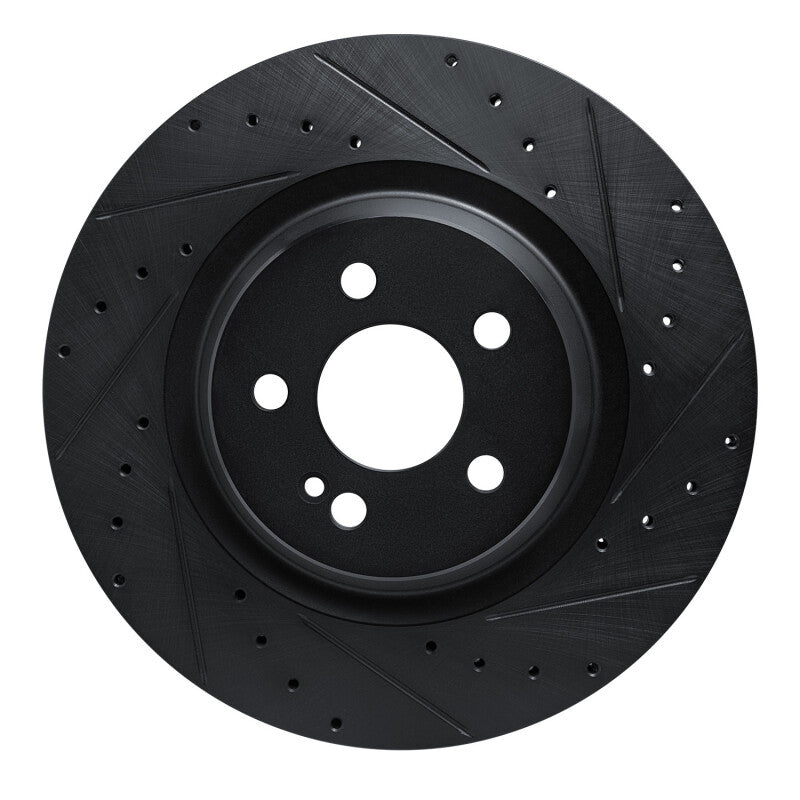 R1 Concepts 20-26 Mercedes-Benz GLE53 AMG Rear Right Drilled & Slotted Black Brake Rotor