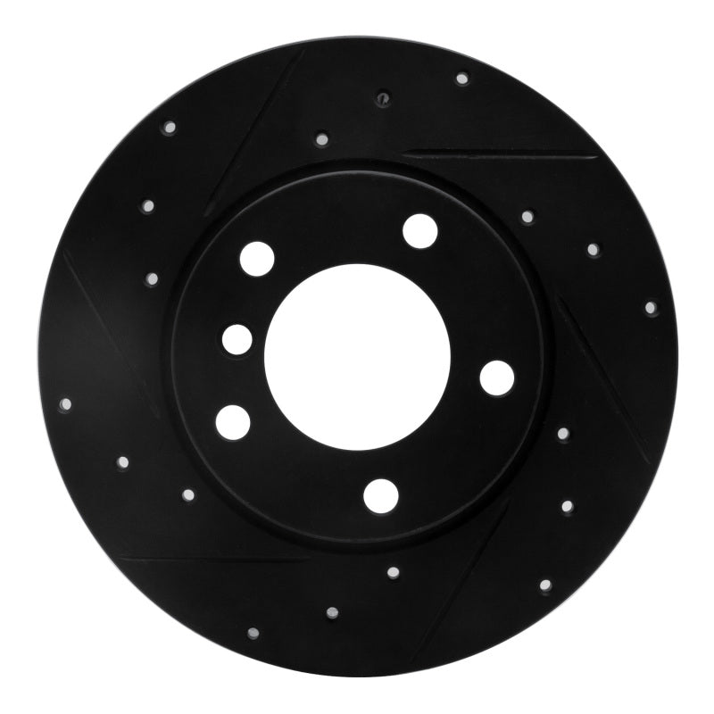 R1 Concepts 95-98 BMW Z3 Front Left Drilled & Slotted Black Brake Rotor