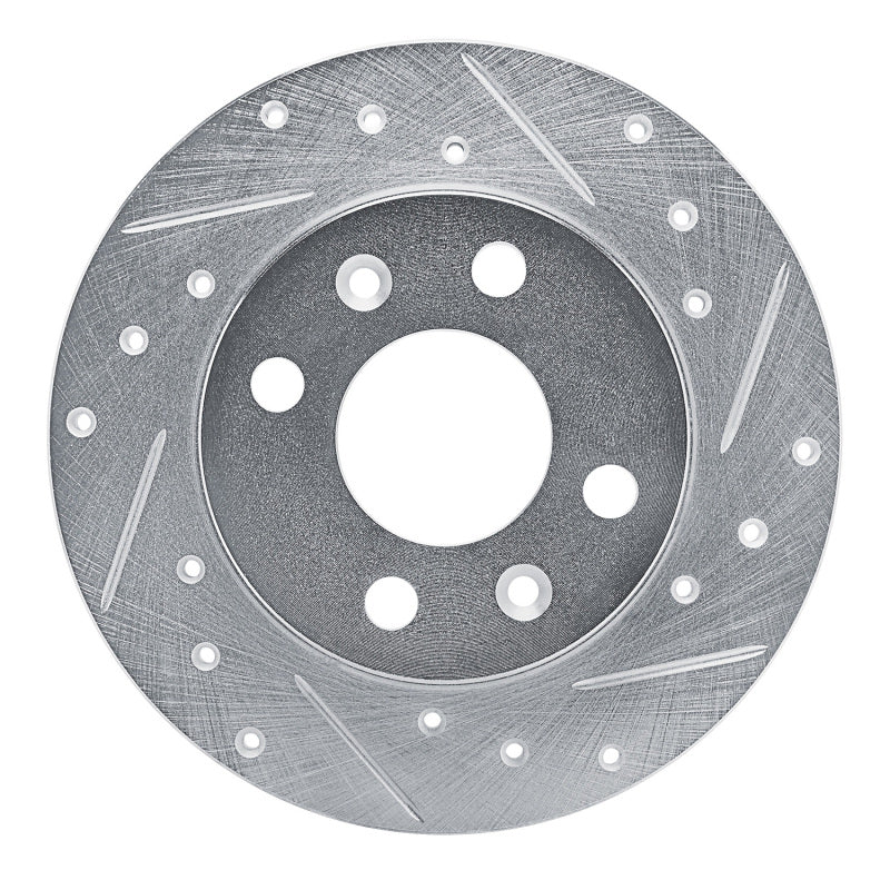 R1 Concepts 81-87 Renault Encore Front Right Drilled & Slotted Silver Brake Rotor