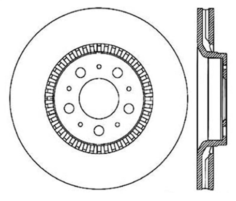 StopTech 01-09 Volvo S60 Cryo Slotted Front Right Sport Brake Rotor