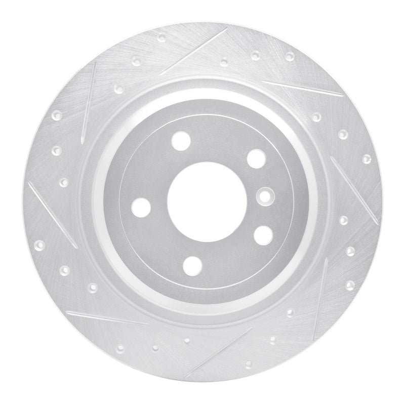 R1 Concepts 12-18 Mercedes-Benz GLE300D Rear Left Drilled & Slotted Silver Brake Rotor