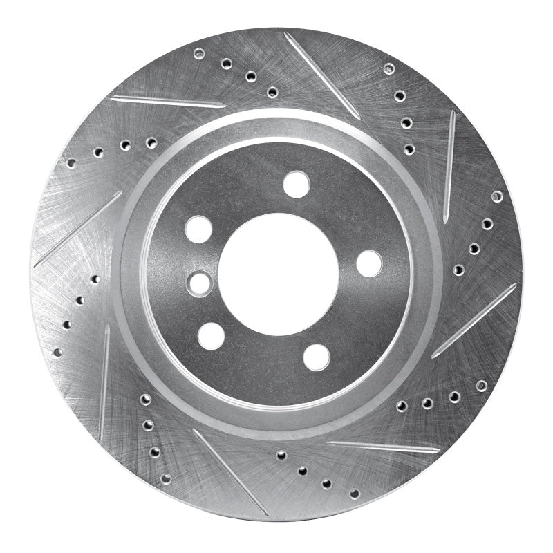 R1 Concepts 06-09 Land Rover Range Rover Front Right Drilled & Slotted Silver Brake Rotor