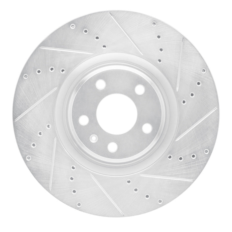 R1 Concepts 2012-2018 Audi A6 (USA/Canada) Front Right Drilled & Slotted Silver Brake Rotor