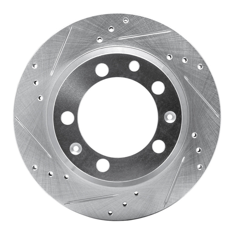 R1 Concepts 77-88 Porsche 928 Rear Left Drilled & Slotted Silver Brake Rotor