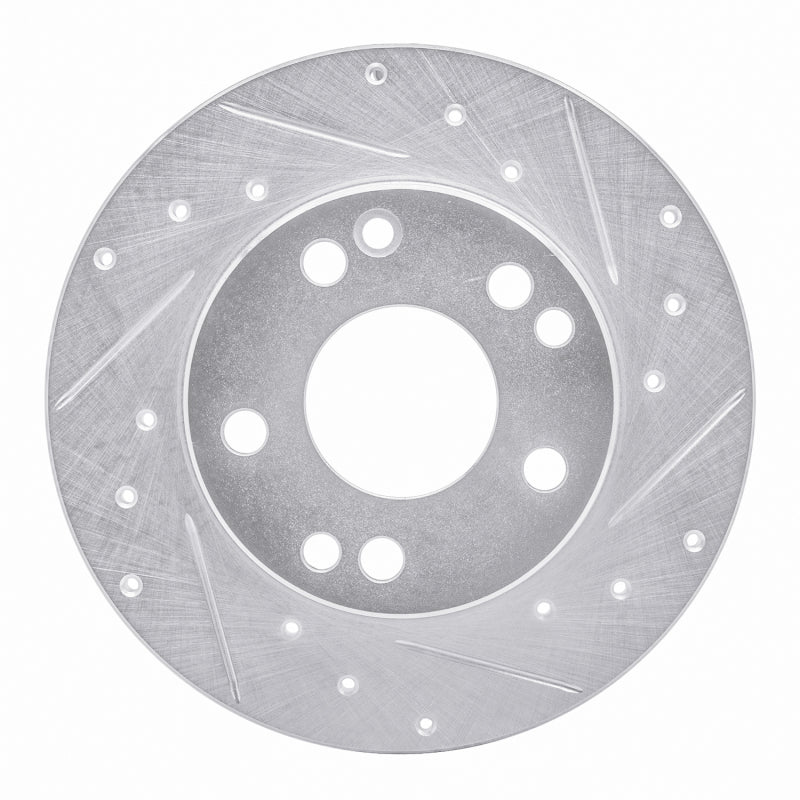 R1 Concepts 83-89 Mercedes-Benz 190D Front Right Drilled & Slotted Silver Brake Rotor