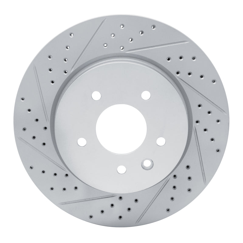 R1 Concepts 00-06 Jaguar Xjr Rear Left Drilled & Slotted Geo-Carbon Rotor