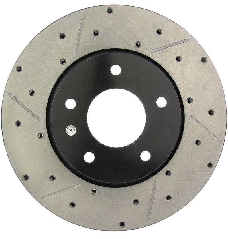 StopTech 98-03 Jaguar XJ8/Vanden Plas / 98-01 XJs / 97-99 XK8 Slotted & Drilled Right Front Rotor