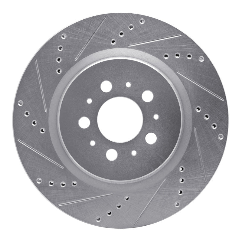 R1 Concepts 04-07 Volvo S60 Rear Left Drilled & Slotted Silver Brake Rotor